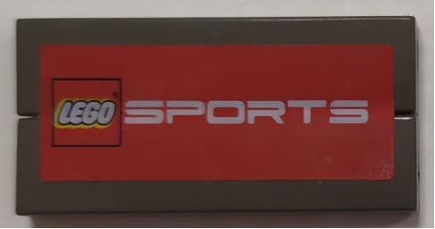 Lego Stickered Assembly 4 x 2 with LEGO Sports Logo on Red Background Pattern (Sticker) - Set 3432