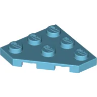 Wedge Plate 3 x 3 Cut Corner / Medium Azure