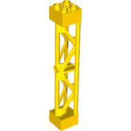 Lego Support 2 x 2 x 10 Girder Triangular Vertical - Type 3 - Axle Hole, 3 Posts / Yellow