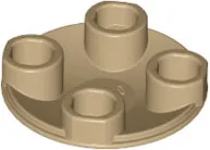 Plate Round 2 x 2 with Rounded Bottom [Boat Stud] / Dark Tan