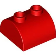 Brick Curved 2 x 2, Two Top Studs / Red