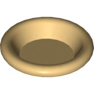 Lego Equipment Dish / Plate / Bowl 3 x 3 [Plain] / Chrome Gold