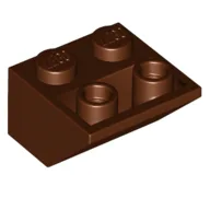 Brick Sloped Inverted 45° 2 x 2 [Round Hollow Bottom Pin, Bar-sized Stud Holes] / Reddish Brown