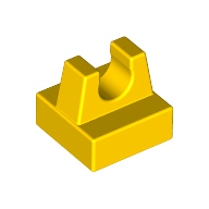 Lego Tile Special 1 x 1 with Clip and Straight Tips / Yellow