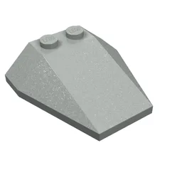 Brick Wedged, Sloped 4 x 4 Triple, No Stud Notches / Light Gray