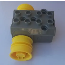 Duplo Toolo, Pullback Motor 3 x 4 with Yellow Wheels / Dark Gray