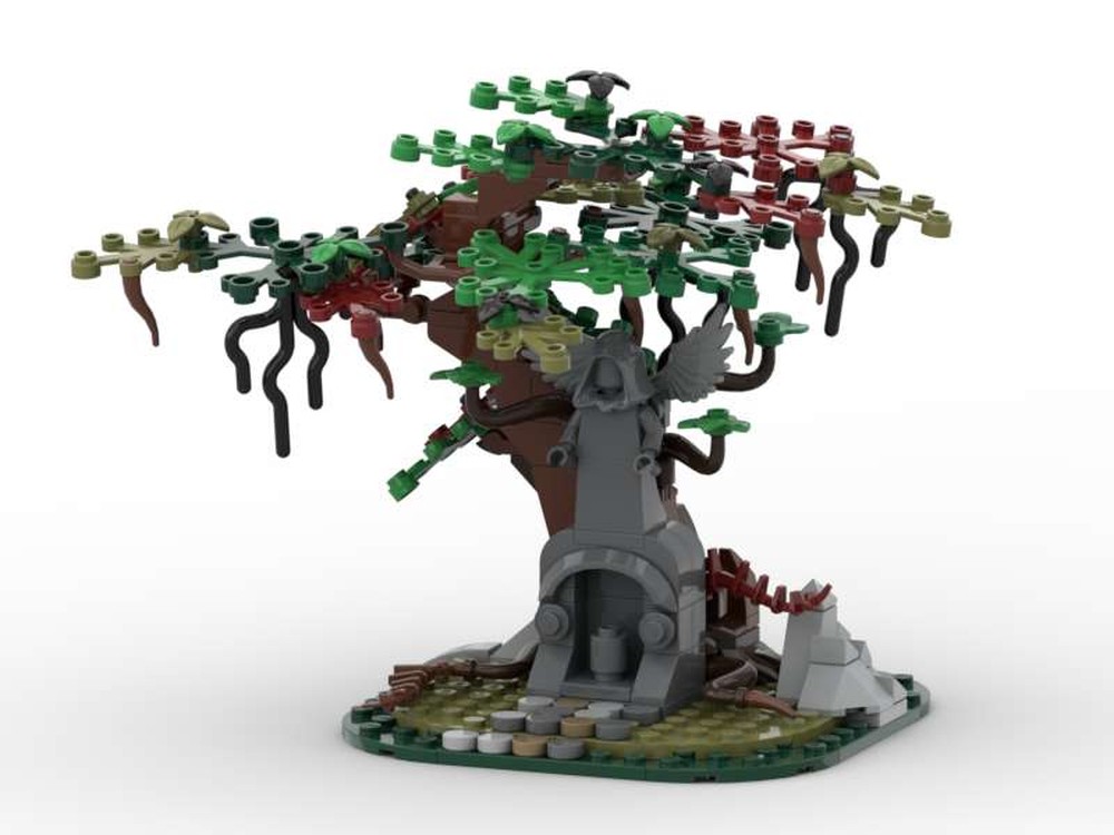 Lego Cemetery Tree and Statue