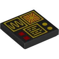 Tile 2 x 2 with Yellow Classic Controls, Graphs, Red Buttons Print