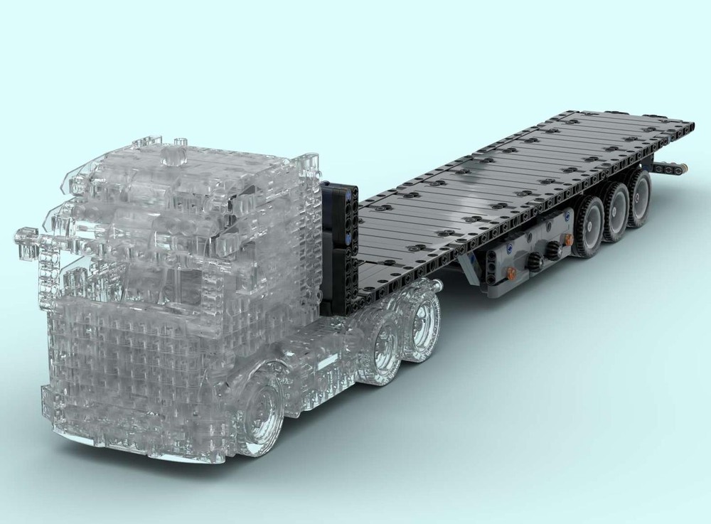 Lego 3 Axle Flatbed Trailer (Fits to MOC-214597)