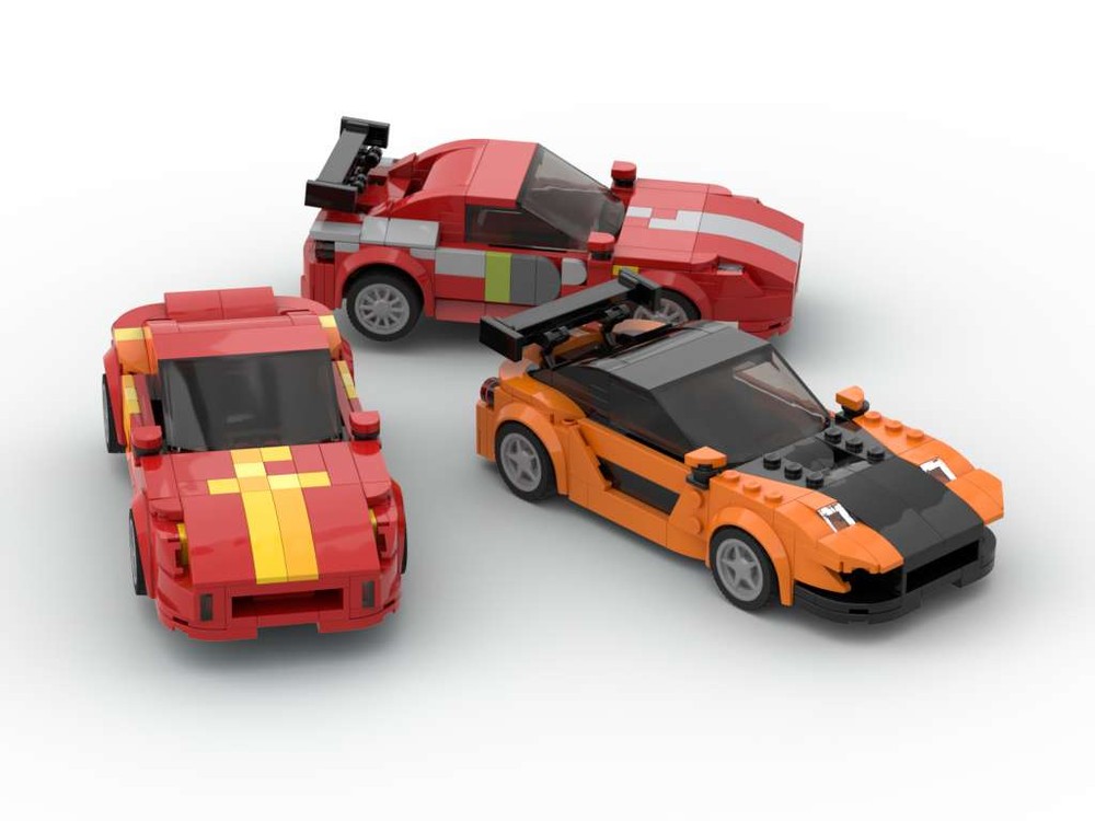 Lego Zoomy RX-7s from The Fast and The Furious - Set of Three - 8 Stud Speed Champions