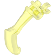Lego Large Figure Weapon Claw, Bent and Notched with Clip / Trans-Neon Green