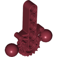 Lego Large Figure Skeletal, Torso with Beam, 2 Ball Joints, and 7 Tooth Half Gear / Dark Red