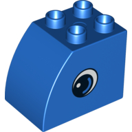 Lego Duplo Brick 2 x 3 x 2 with Curved Top and Eye Print with Color Detail in Eye on Both Sides