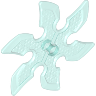 Lego Large Figure Weapon 6 Blade Ninja Star / Shuriken / Trans-Light Blue