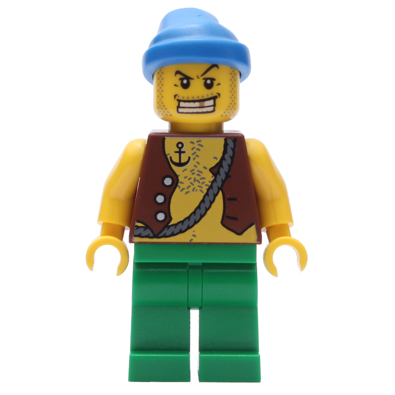 Lego Pirate - Anchor Tattoo, Green Legs, Blue Bandana