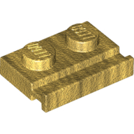 Lego Plate Special 1 x 2 with Door Rail / Pearl Gold