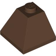 Lego Brick Sloped 45° 2 x 2 Double Convex / Brown