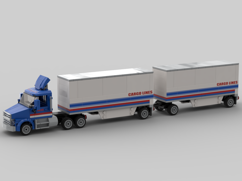 Lego Truck With Pup Trailers