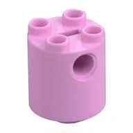 Brick Round 2 x 2 x 2 Robot Body, Axle Holder '+' Orientation / Bright Pink
