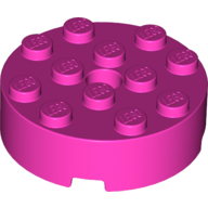 Lego Brick Round 4 x 4 Centre Hole / Dark Pink