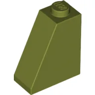 Brick Sloped 65° 2 x 1 x 2 / Olive Green