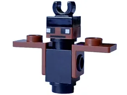 Minecraft Bat (Plate, Round 1 x 1, Thick Reddish Brown Neck Bracket) - Brick Built