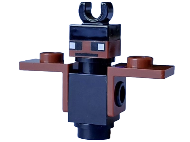 Lego Minecraft Bat (Plate, Round 1 x 1, Thick Reddish Brown Neck Bracket) - Brick Built