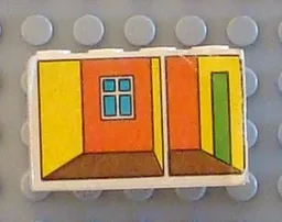 Stickered Assembly 4 x 2 x 2 with Doll House Interior Pattern (Sticker) - Set 5233
