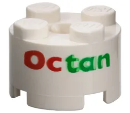 Brick Round 2 x 2 with 'Octan' Print