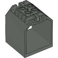 Lego Container / Box, Open Ended 4 x 4 x 4 with 1 Hinge Finger Each End [Plain] / Dark Gray