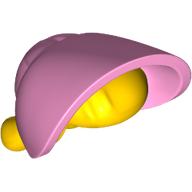 Lego Hair and Bonnet, Knot with Bright Pink Bonnet Pattern / Yellow