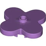 Flower 4 x 4 Rounded Petals with Center Stud / Medium Lavender