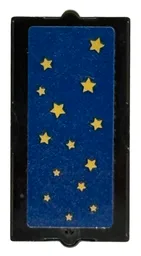 Glass for Window 1 x 2 x 3 with Gold Stars on Dark Blue Background Pattern (Sticker) - Set 40701