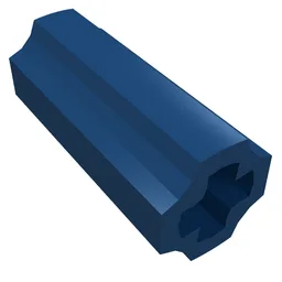 Technic Axle Connector Smooth [with x Hole + Orientation] / Dark Blue