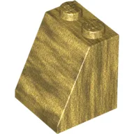 Brick Sloped 65° 2 x 2 x 2 with Bottom Tube / Pearl Gold