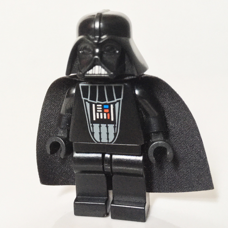 Lego Darth Vader, Light Bluish Gray Skin, Scarred Right Cheek, No Eyebrows