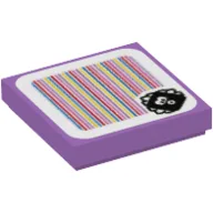 Tile 2 x 2 with Urchin and Barcode Print (Sticker) / Medium Lavender