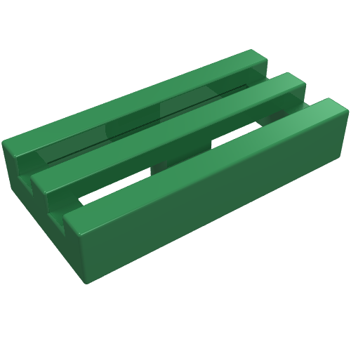 Lego Tile Special 1 x 2 Grille without Bottom Groove / Green