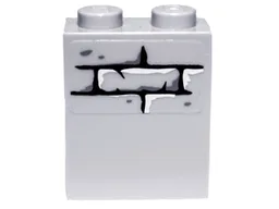Brick 1 x 2 x 2 with Inside Stud Holder with Narrow Bricks Pattern (Sticker) - Set 9473
