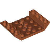 Lego Brick Sloped Inverted 45° 6 x 4 Double with 4 x 4 Recessed and 3 Holes / Dark Orange