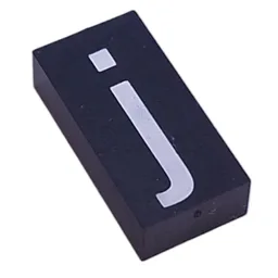 Modulex Tile 2 x 4 with White 'j' Print, without Internal Supports