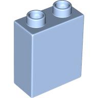 Lego Duplo Brick 1 x 2 x 2 with Bottom Tube / Bright Light Blue