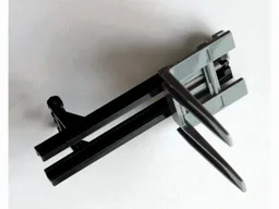 Vehicle, Forklift Wide 1 x 2 Hinge Plate Locking Dual 2 Fingers with Spring Holder with Spring and Dark Bluish Gray Wide Forks Reinforced (4518b / bb0217 / 45707)