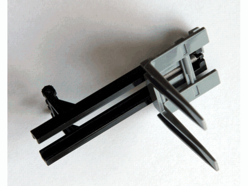 Lego Vehicle, Forklift Wide 1 x 2 Hinge Plate Locking Dual 2 Fingers with Spring Holder with Spring and Dark Bluish Gray Wide Forks Reinforced (4518b / bb0217 / 45707)