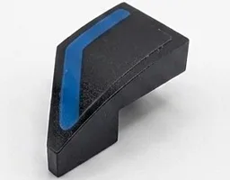 Wedge 2 x 1 x 2/3 Right with Blue Stripe Pattern (Sticker) - Set 76905
