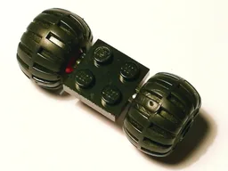 Plate, Modified 2 x 2 with Red Wheels with 2 Black Wheel Full Rubber Balloon with Axle Hole (122c01 / 4288) / Black