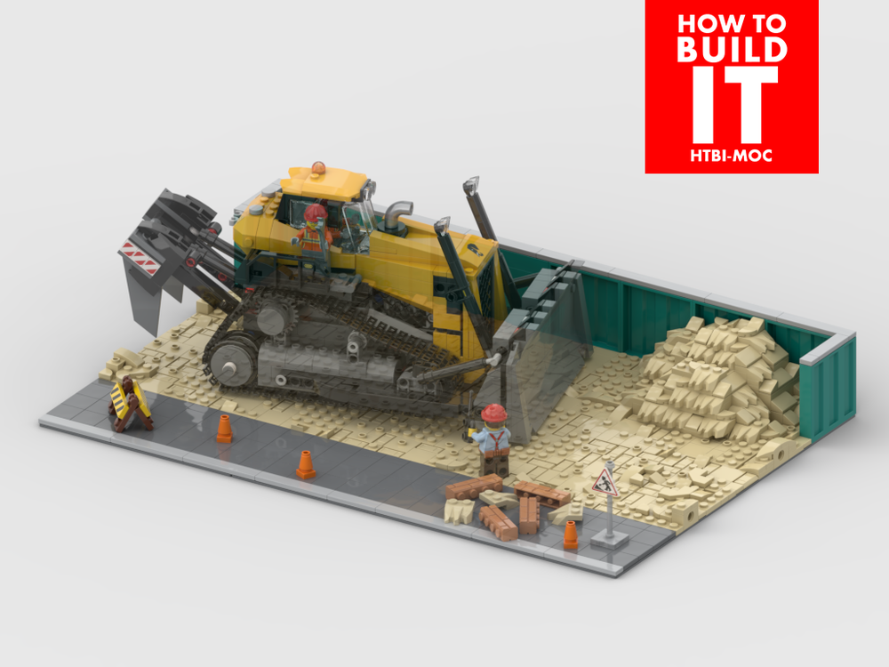 Lego Modular Construction Site Display for set 60466 Yellow Bulldozer