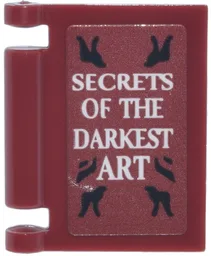 Minifigure, Utensil Book Cover with Black Cracks and White 'SECRETS OF THE DARKEST ART' Pattern (Sticker) - Set 76471