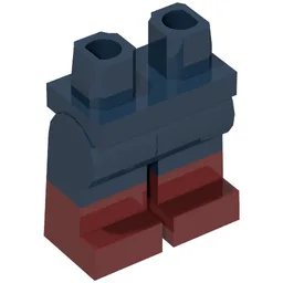 Hips with Dark Blue Legs and Dark Red Boots Pattern / Dark Blue