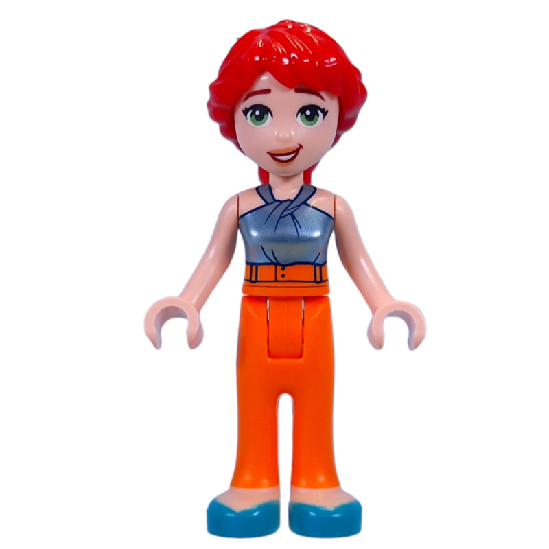 Lego Mia - Adult, Metal Blue Top, Orange Pants